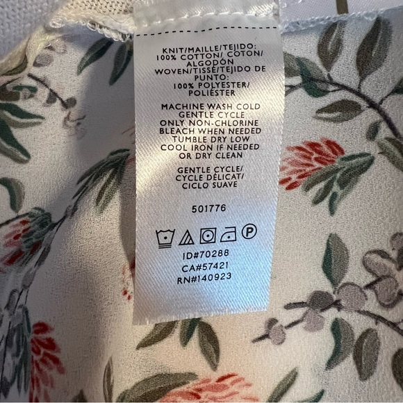 LOFT Mixed Media Floral White/Cream Sweater - Picture 8 of 8